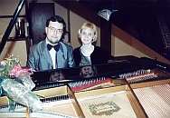PIANO SYNERGY DUO (Ruslan Sviridov and Irina Khovanskaya) after a concert in San Antonio, TX, USA (April 11, 2003)